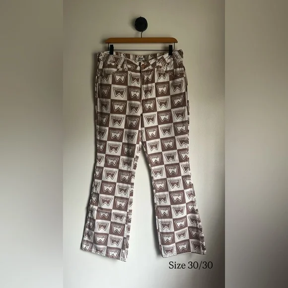 Wrangler Patterned Brown Westeward 626 high rise boot Women's Pants - Picture 4 of 6